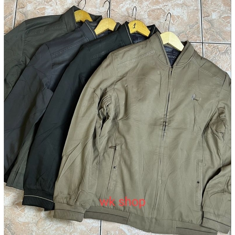 jaket pria Zipper polos bahan katun