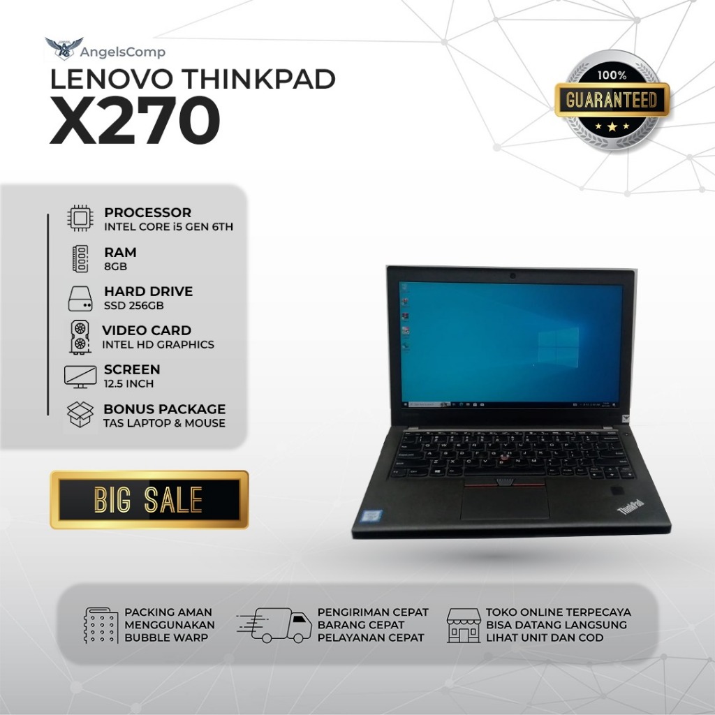 Laptop Lenovo Thinkpad X270 Core i5 / Gen 6 Murah Berkualitas