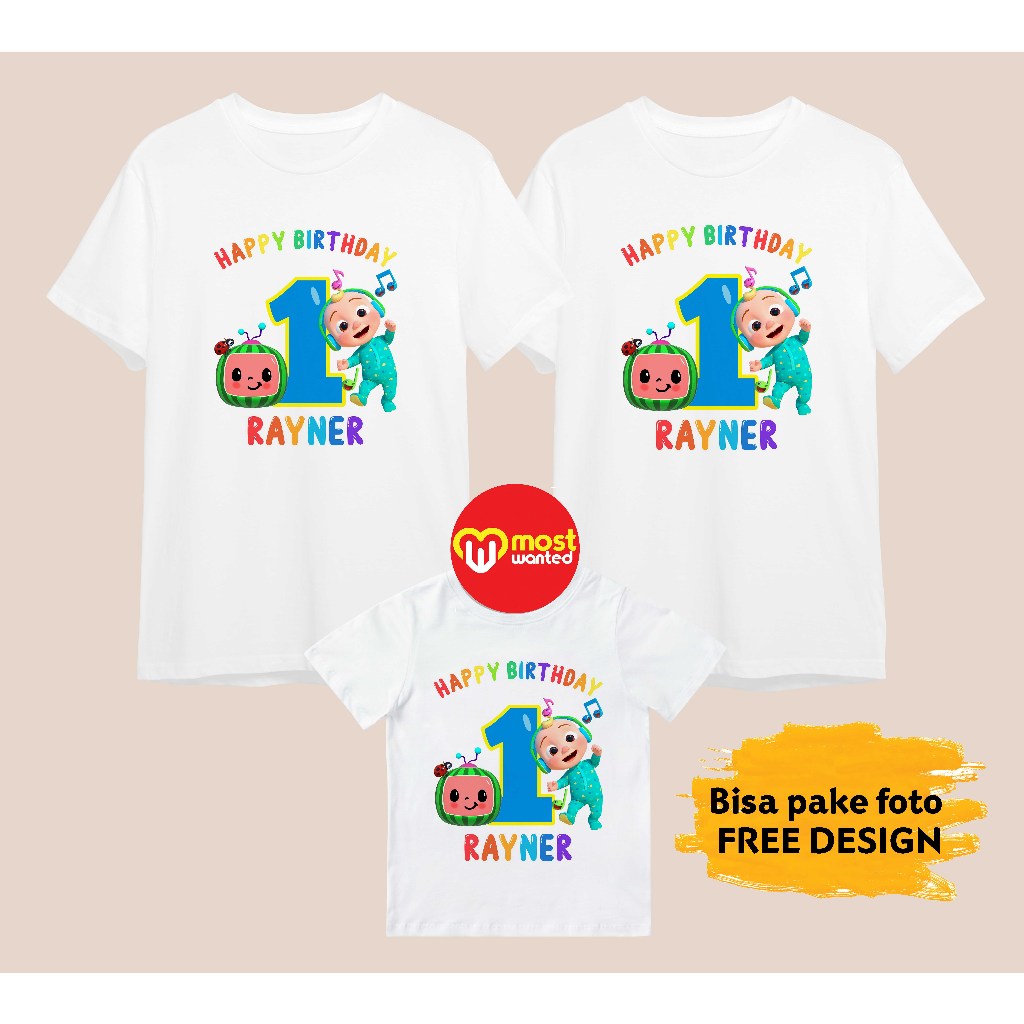 Baju Couple Keluarga Kaos Family Ulang Tahun Komunitas Kelompok Motif Cocomelon 13