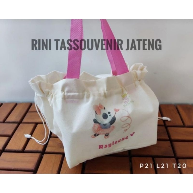Tas Blacu Sablon Laser Tas Souvenir Ultah Tas Serut Ultah Blacu Tas Serut Blacu