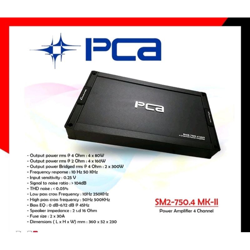 Power Amplifier 4 Channel PCA SM2-750.4 MKII SOUNDMATE