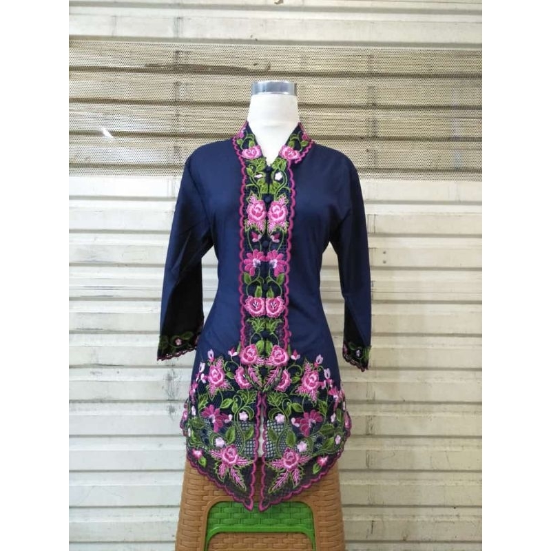 atasan kebaya encim bordir bunga lengan 7/8 kebaya tradisional