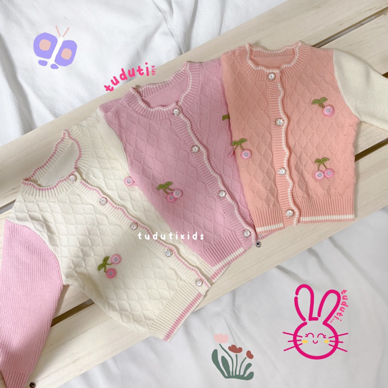 TUDUTIKIDS - MICCA CARDI | TUDUTIKIDS - MICCA CARDI | Baby Cardigan Kids Premium Halus Motif Cherry 