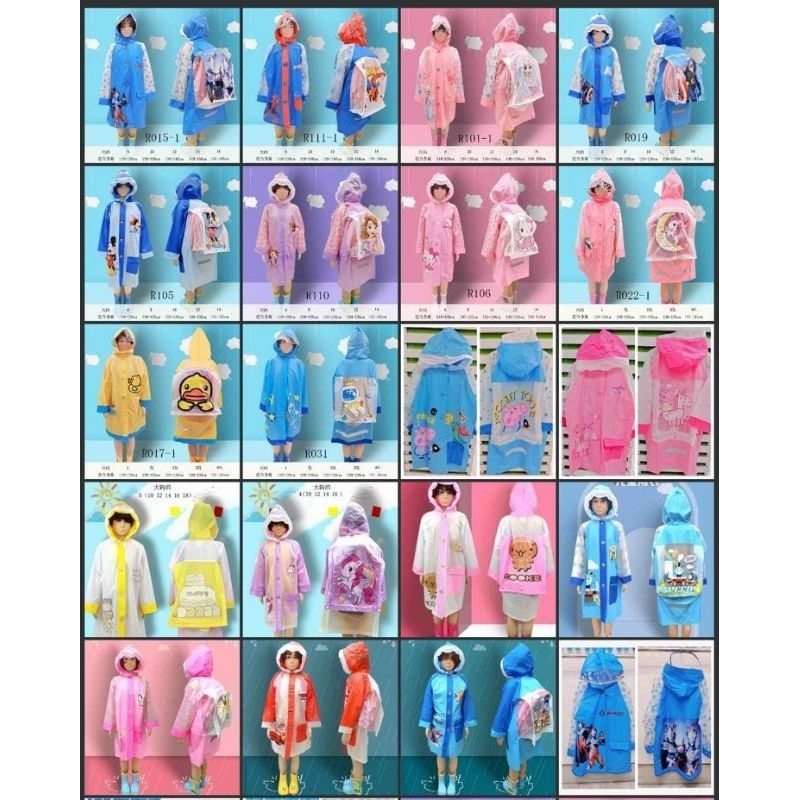 Jas Hujan Anak Mantel Anak Perempuan Laki Laki Jas Hujan Ransel Mantel Ransel Karakter Kualitas Prem