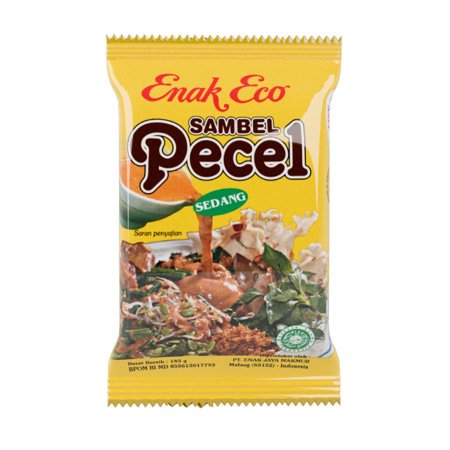 

Enak Eco Bumbu Sambel Pecel SEDANG Javanese Salad Peanut Sauce HALAL 185 gr