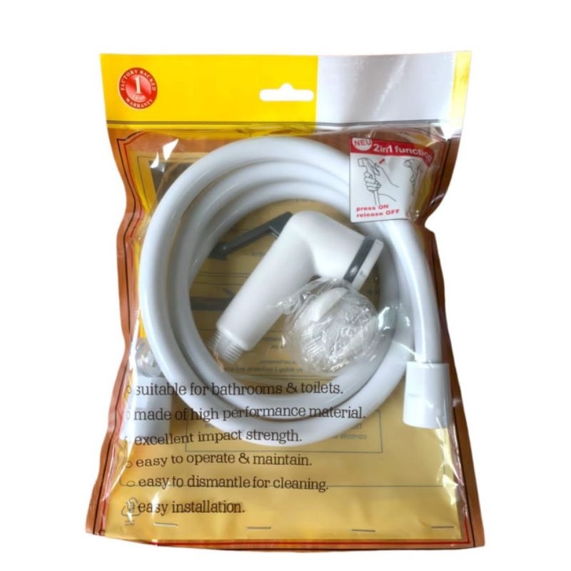 Jet shower closet set plastik / paket jet shower closet pvc 1 set putih