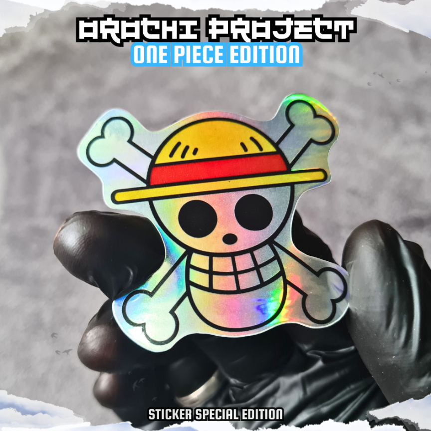 

Sticker Stiker Anime Logo Mugiwara Jolly Roger Versi 1 One Piece Hologram Glossy Anti Air HP Laptop Tumbler Motor Helm