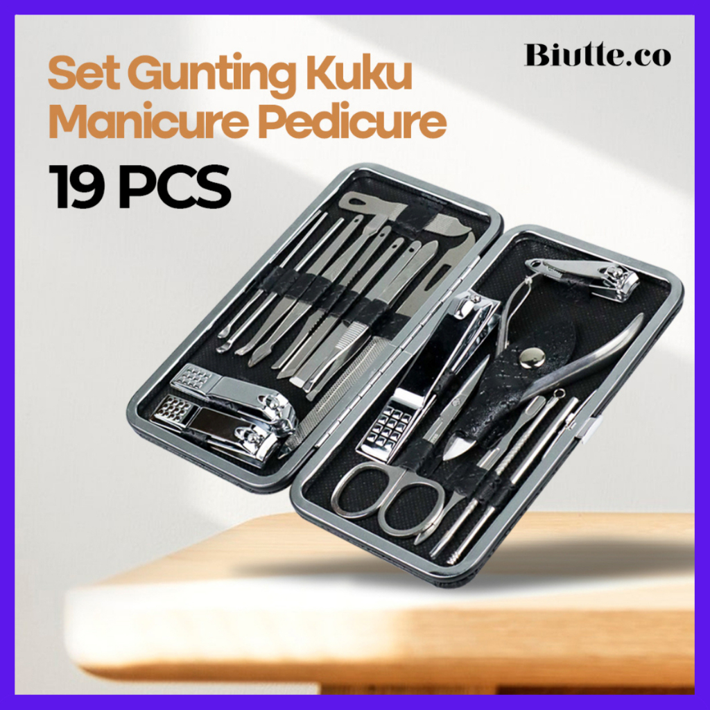 Gunting Kuku Manicure Pedicure 19 PCS Biutte.co Nail Art Set Gunting Kuku Manicure Pedicure 19 in 1 
