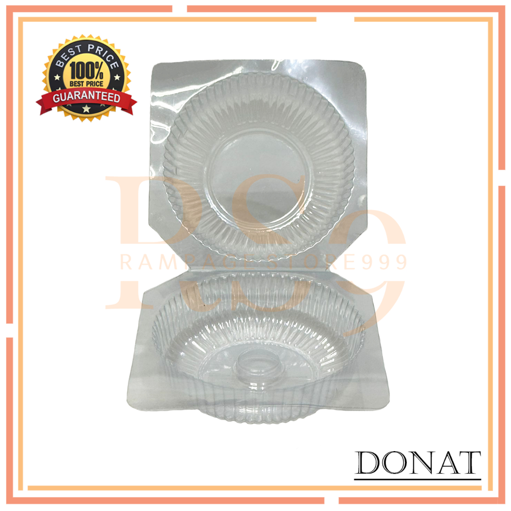 mika kue donat 50 PCS / tempat donat / donut / bolu bulat / wadah donat / murah / mika kue bulat / m