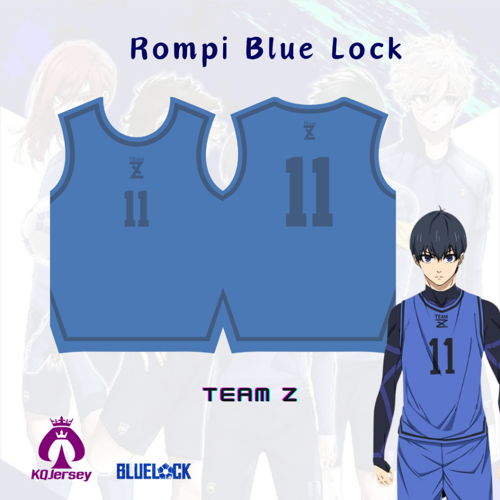 KQ Jersey Rompi futsal bola Blue Lock Eleven Semua Team Fullprint Dewasa Anak Custom Nama dan No Pun
