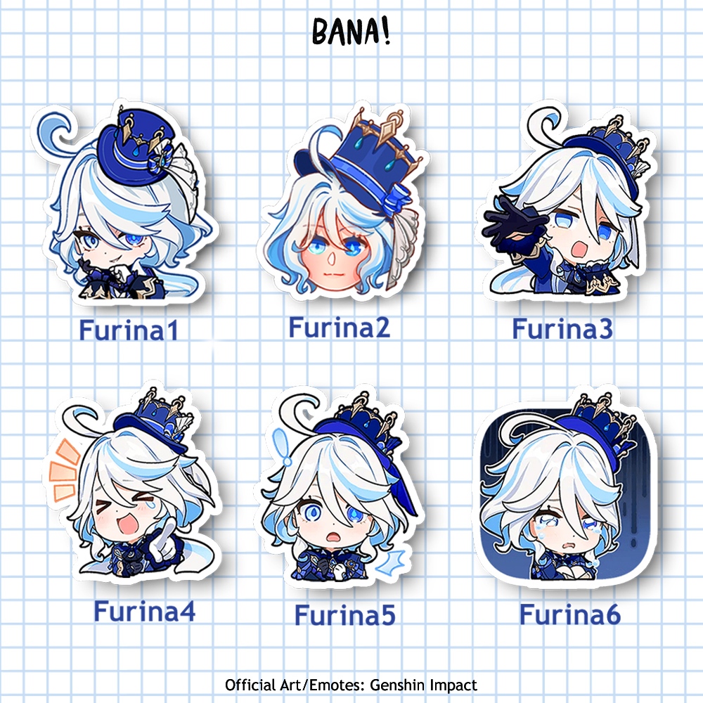 

Stiker FURINA Genshin Impact Furina Vinyl Doff Bijian | BANA