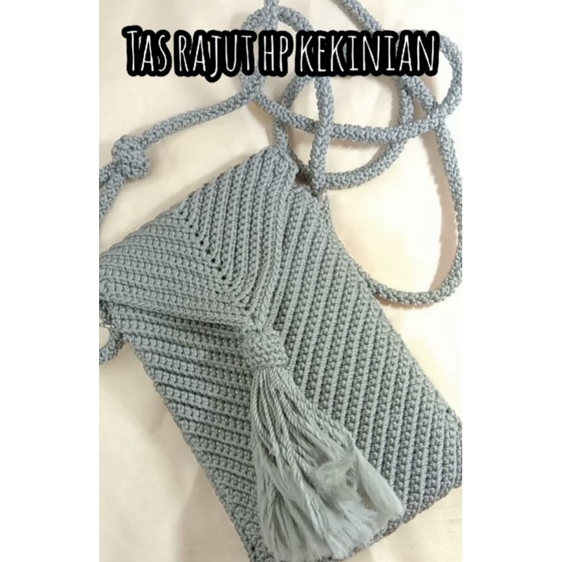 tas rajut hp cantik estetik