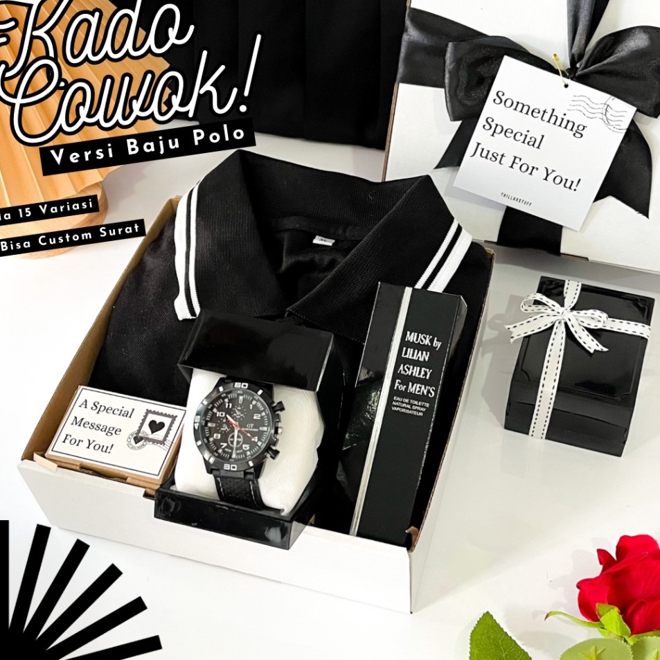 

[ POLO ] HAMPERS KADO ULANG TAHUN COWOK GIFTBOX BAJU POLO HITAM KADO WISUDA GIFT COWO HAPPY BIRTHDAY GIFT PRIA