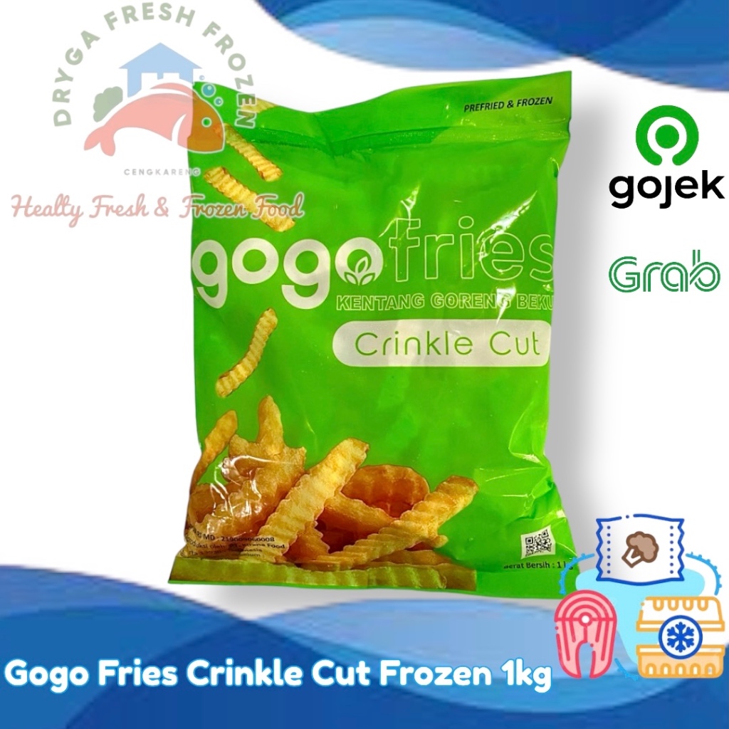 

Gogo Fries Crinkle Cut French Fries Frozen Kentang Goreng Repack 500gr 1kg