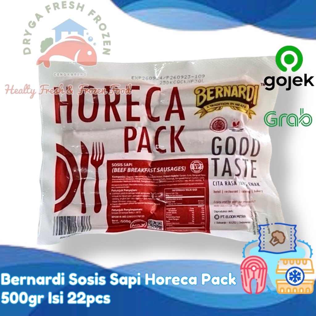 

Bernardi Horeca Pack Beef Cocktail Sausage Sosis Sapi 500gr Isi 22pcs