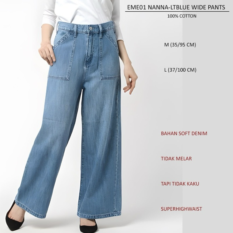 Celana Panjang Wanita Lebar Highwaist Branded EARTH MUSIC ECOLOGY Original