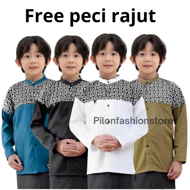 Baju koko hadroh anak SD SMP remaja baju anak lengan panjang