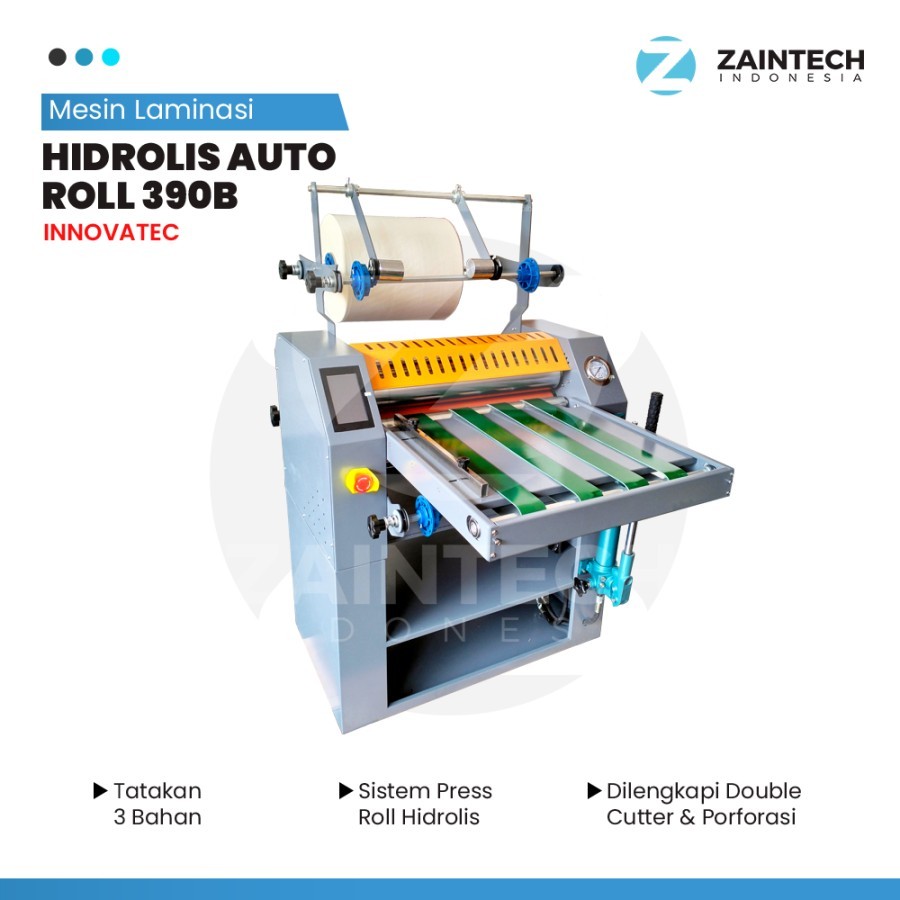 Mesin Produksi Laminasi INNOVATEC Hidrolis Auto Roll 390B | Mesin Laminasi
