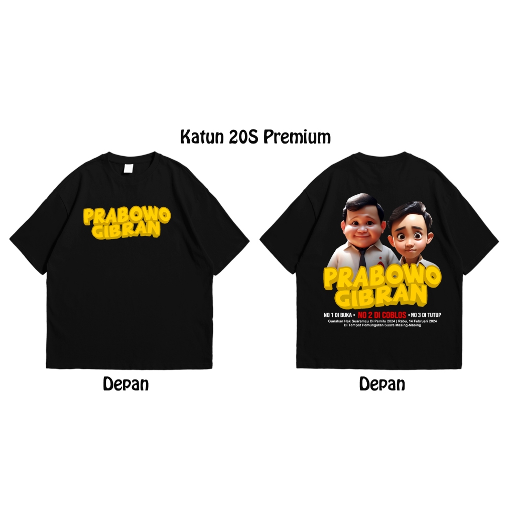 Kaos Gemoy Prabowo Gibran  Oversize