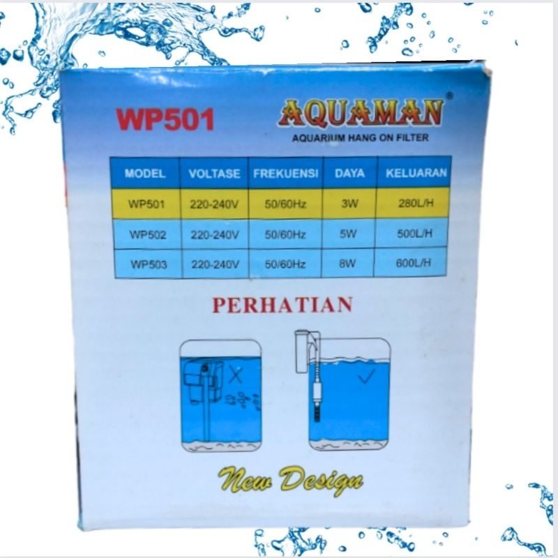 AQUAMAN WP 501 POMPA AQUARIUM HANG ON FILTER