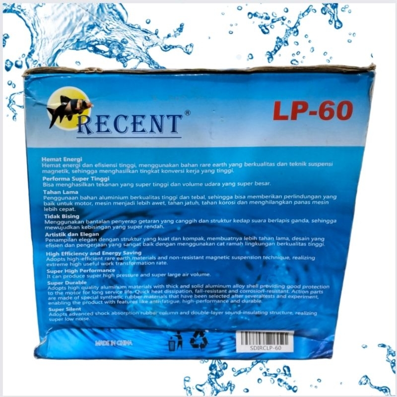 RECENT LP 60 Mesin aerator airpump blower