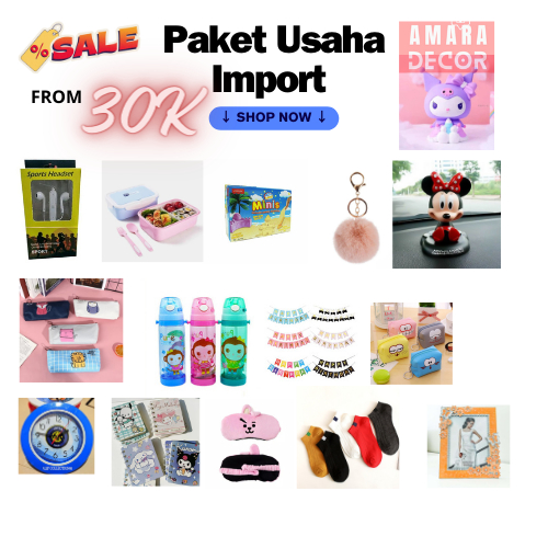 Paket Usaha Import ACC Botol minum, Jam , Mainan kunci, dompet DLL