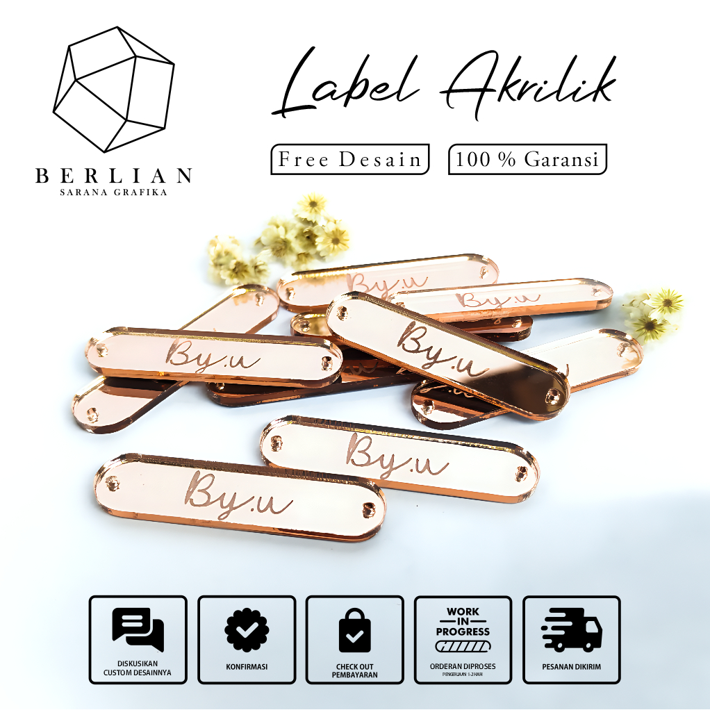 

Berlian Sarana Grafika Label Akrilik Custom Hijab Branding | Label Akrilik Mukena Nama Sendiri | Label Branding Produk Hijab, Gamis | Label Akrilik Custom Mirror Warna Gold, Rose Gold, Silver, Bening, Kayu | Acrylic Label Custom Minimal 30 Pcs Termurah