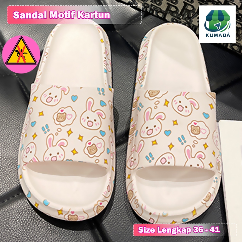Sandal Wanita Motif Kelinci/Sandal Rumah Wanita Slip Anti Slip/Sandal Kasual