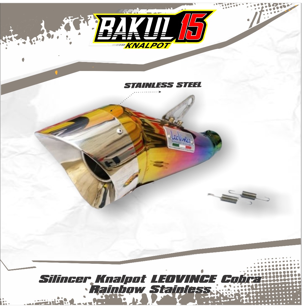 Silincer Knalpot LEOVINCE Cobra Rainbow Stainless Murahhh