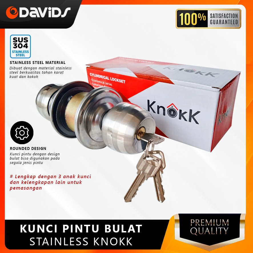 Kunci Pintu Kamar Mandi Rumah Handle Handel Slot Gagang Bulat Chrome Knock