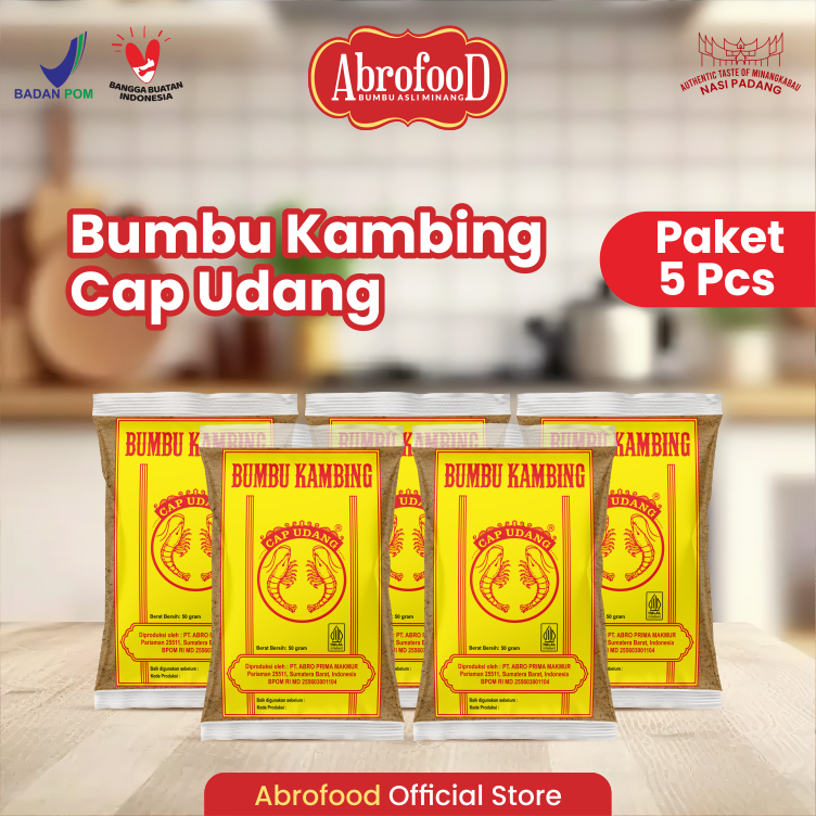 

Bumbu Kambing Cap Udang 50 gram - (Paket 5 Pcs)