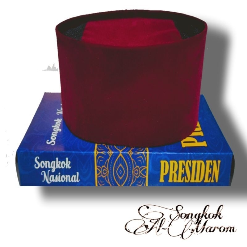 Peci Songkok Merah Pitung Betawi Tinggi 11/12/13/14/15 Cm Kopyah Merah Super Premium