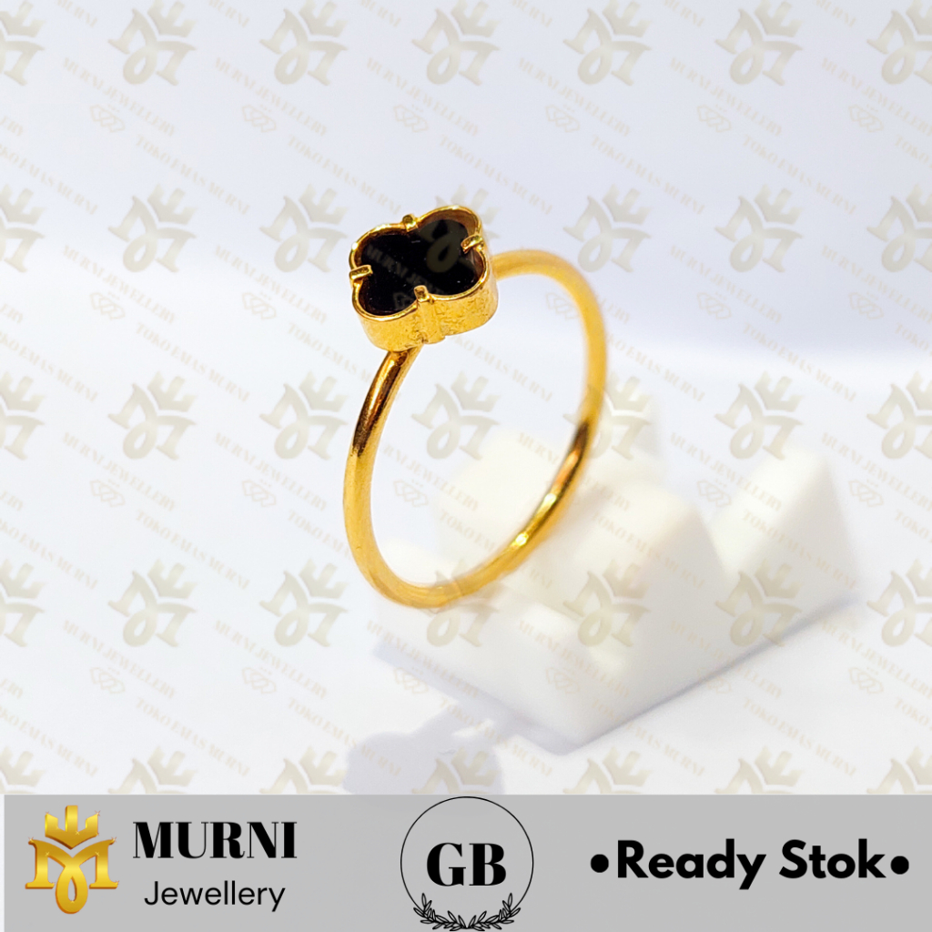 Cincin Emas Muda Asli GB/G150 Model Kembang Clover - Toko Emas Murni
