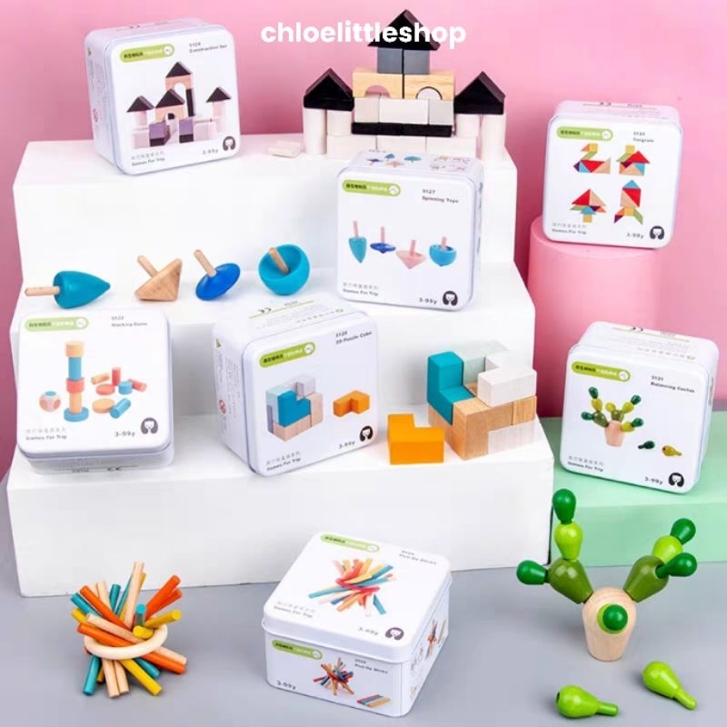 TOYS | Mainan Shape Puzzle Kaleng Tin Travel | Metal Box