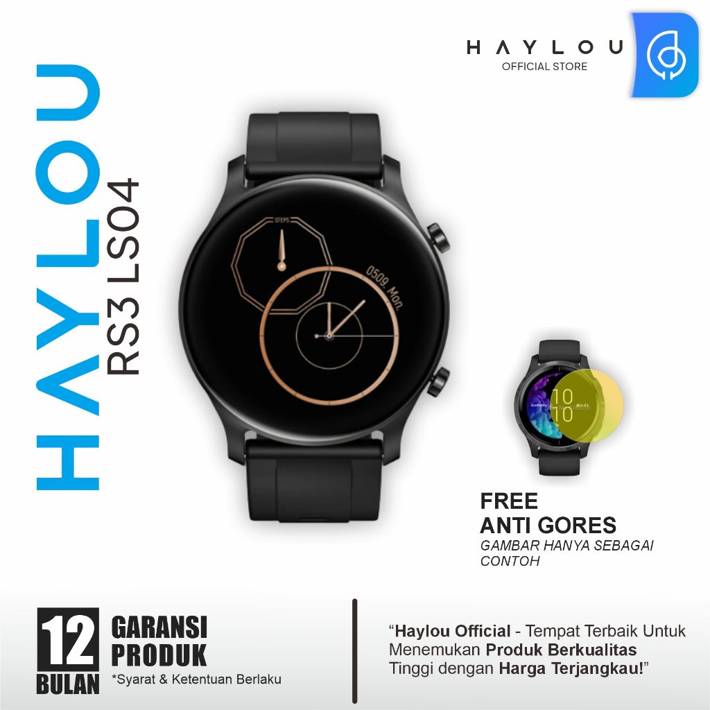 Haylou RS3 LS04 SmartWatch GPS AMOLED SpO2 WaterProof - Smart Watch