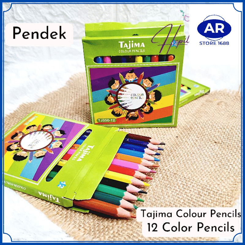 

AR- TAJIMA Pensil Warna Panjang 12 Warna / My Pensil Warna Pendek 12 Warna Tajima / Pensil Warna Murah Berkualitas / Color Pencils
