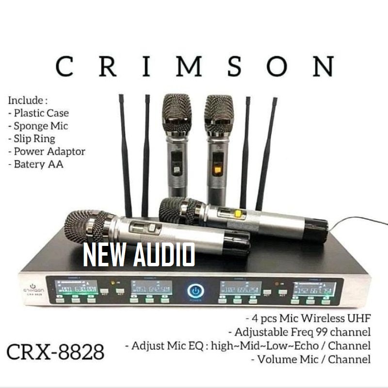 Mic Wireless Crimson CRX 8828 Original Crimson CRX8828 4 Mic