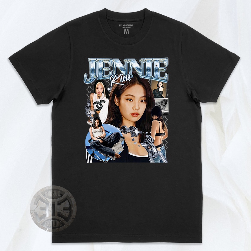 T-Shirt Kaos Jennie Blackpink Kaos Washed Jennie BP Vintage