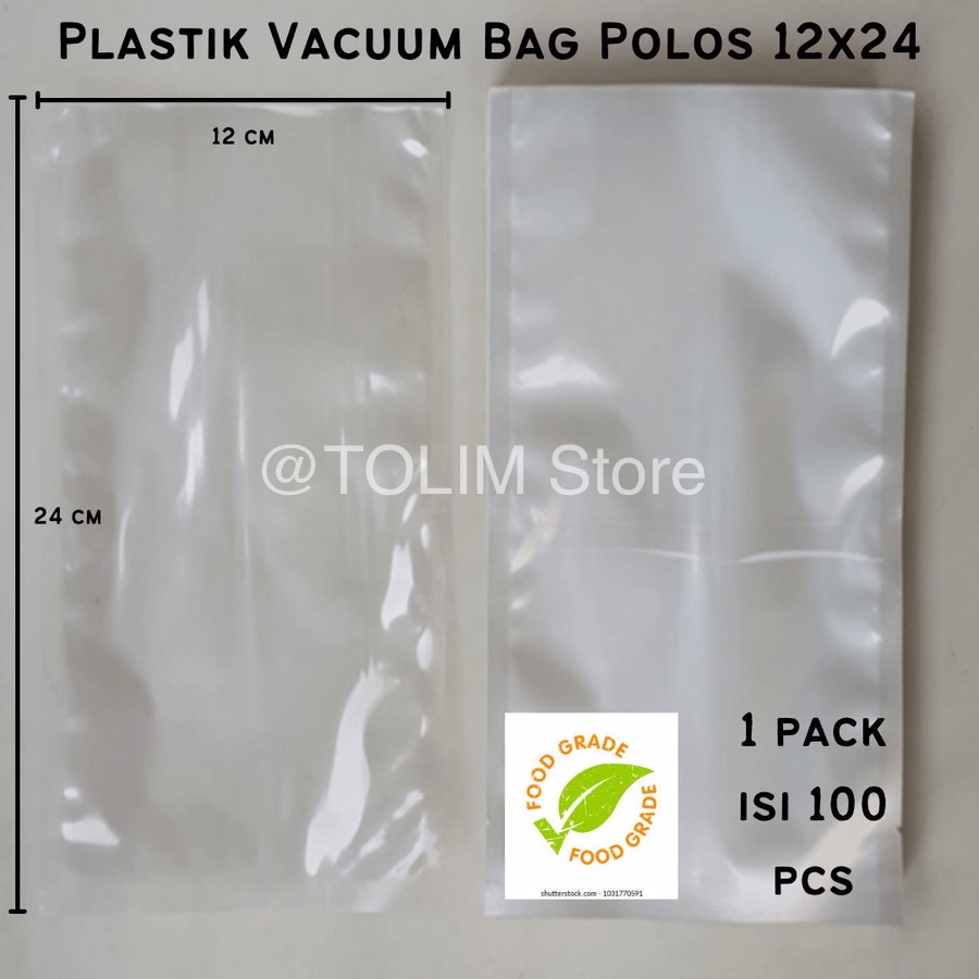 12x24 Plastik Vakum Polos Plastik Vacuum Polos Plastik Vakum Makanan Vacuum Bag Polos Plastik Vakum 
