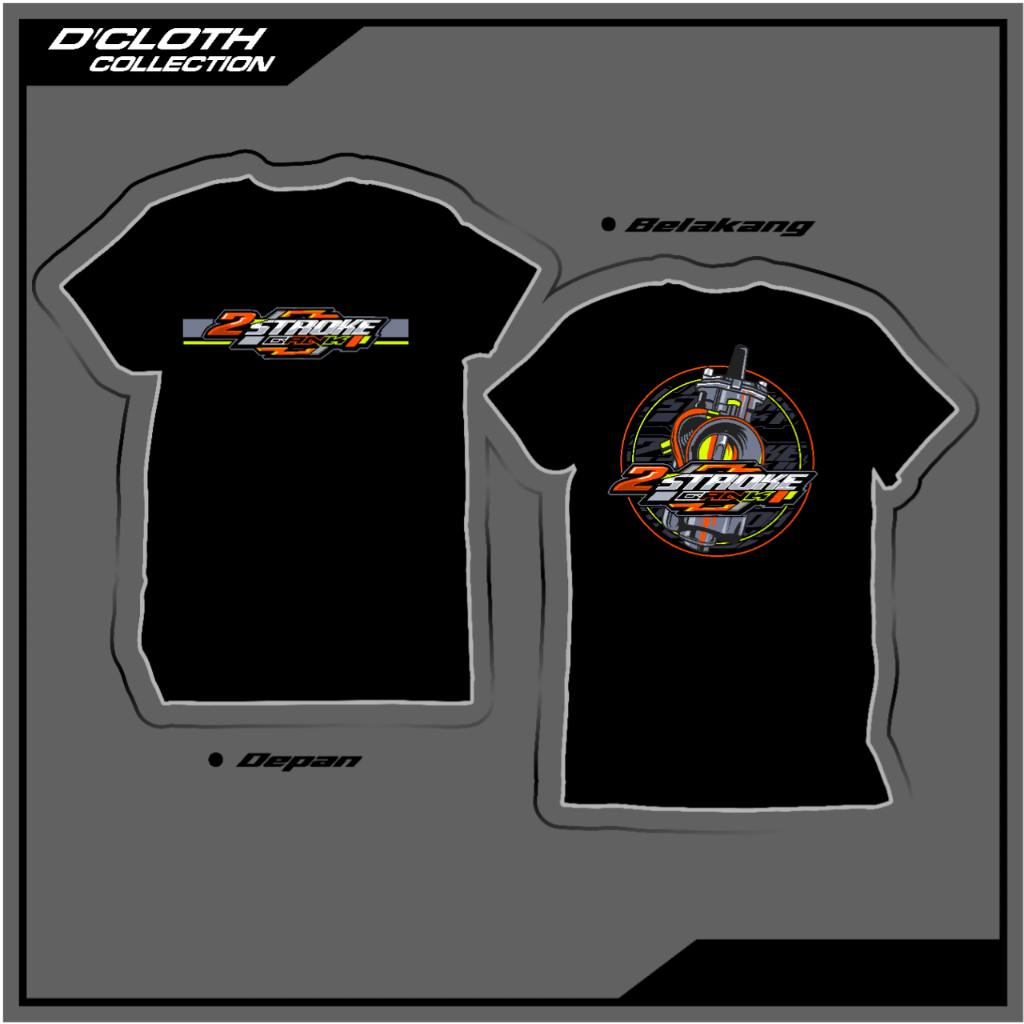 Kaos 2stroke gank katun pe 24s lengan pendek super premium,kaos 2stroke indonesia,kaos 2tak,kaos yam