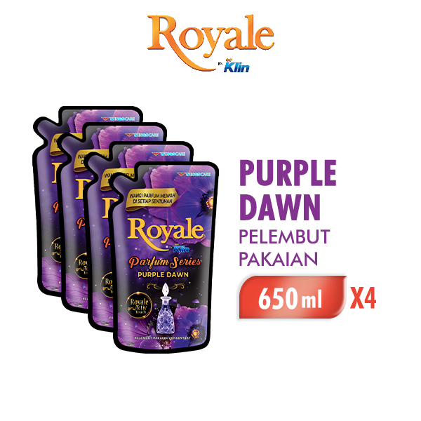Royale Parfum Series Pelembut dan Pewangi Pakaian Purple Dawn 650 ml x4