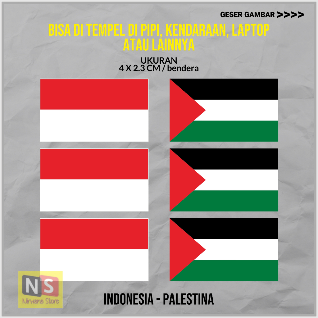

Stiker Bendera Pipi Palestina Palestine Bendera Indonesia