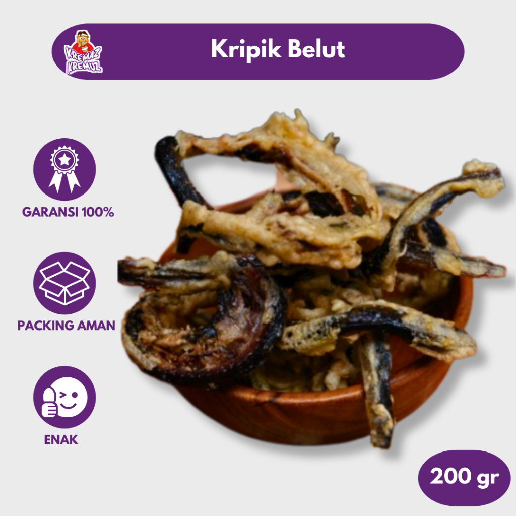 

KRIPIK BELUT SUPER / KERIPIK BELUT CRISPY RENYAH GURIH 200gr