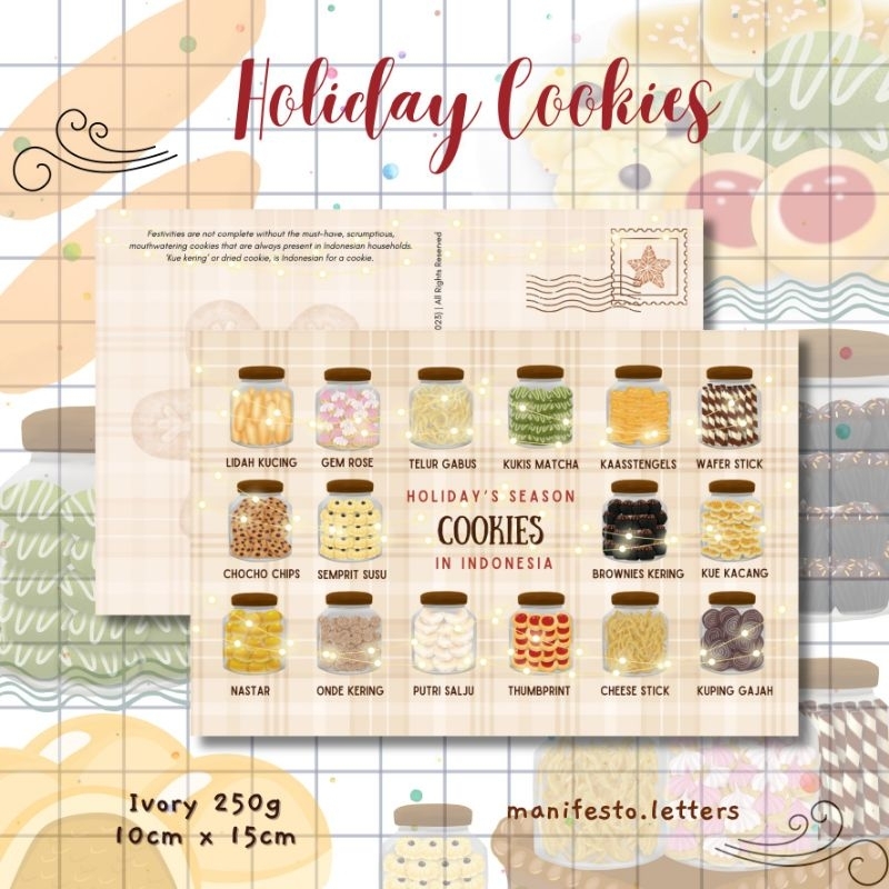 

Postcard Holiday Cookies | Kartu Pos Season Greetings | Greeting Cards