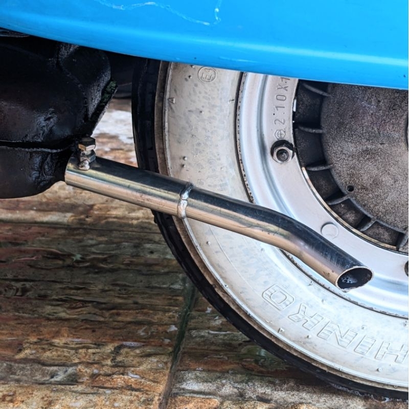 sambungan silencer knalpot vespa