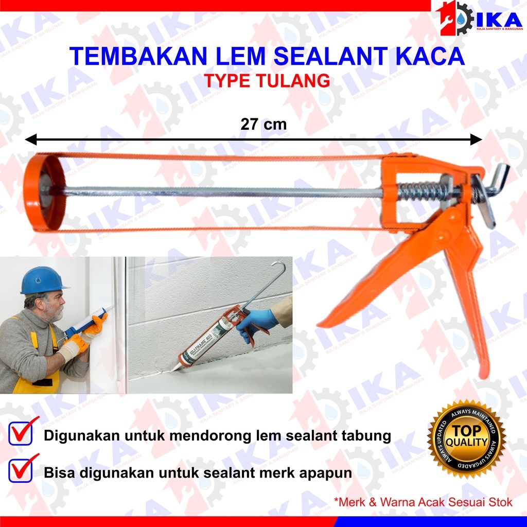 Tembakan lem sealant tabung kaleng tulang / lem kaca tabung silicone gun alat tembak tembakan termur