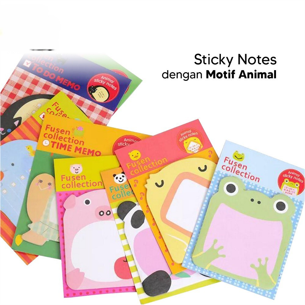 

Sticky Notes Karakter Binatang/Memo Catatan Tempel/Pengingat Catatan/Memo Karakter Lucu MOTIF RANDOM