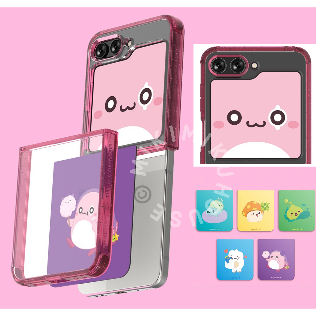 KOREA NFC CARD + CASE MAPLE STORY Z FLIP 5 GALAXY OFFICIAL SAMSUNG COVER CASING KARTU KOREAN ZFLIP5 