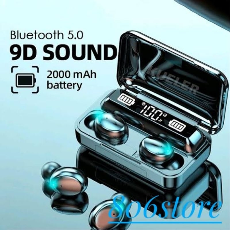 TWS F9-5 Handsfree Bluetooth Dengan PowerBank 3500 mAh SuperBass Wireless