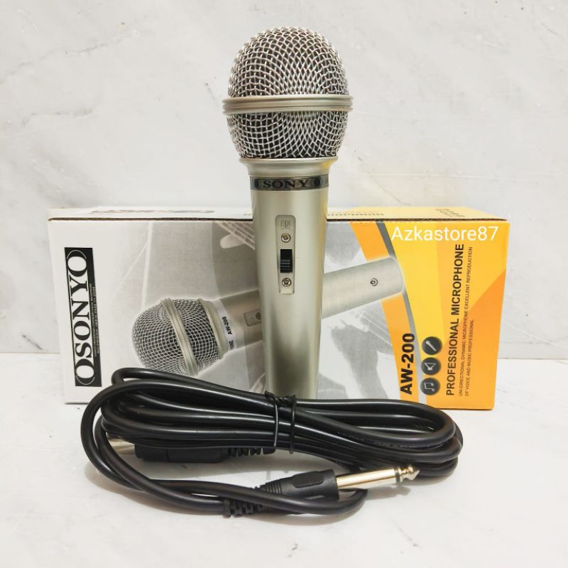 mic aw 200 microphone kabel panjang microphone osonyo mic karaoke
